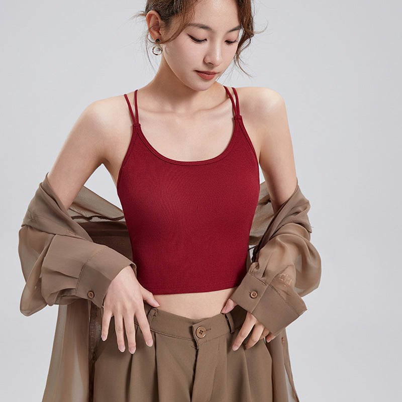 Été Sexy Chaud étourdissant Cross back Sheer sanglé Back beauté Camisole