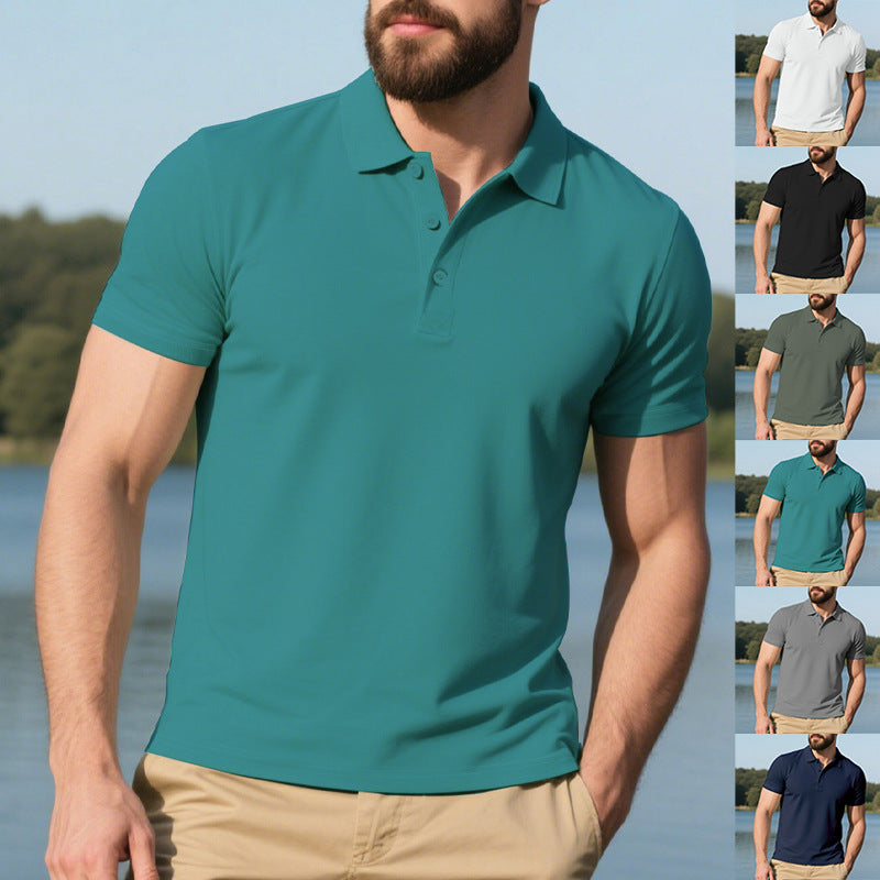 Chemise Homme Lapel POLO avec manches courtes