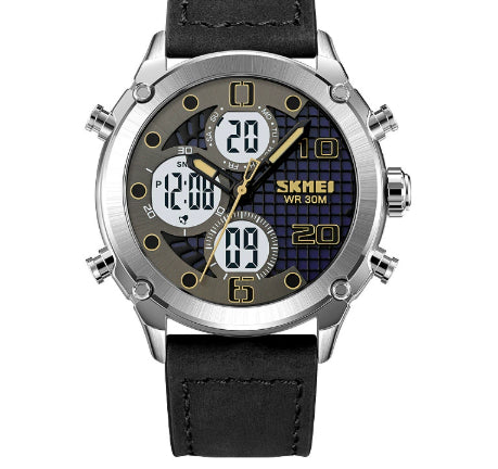 Sports de plein air hommes montre électronique double mouvement multifonctionnel