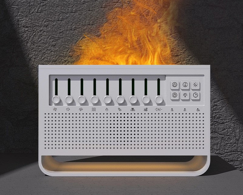 Machine de simulation d'aromathérapie de flamme de bruit blanc pour usage domestique