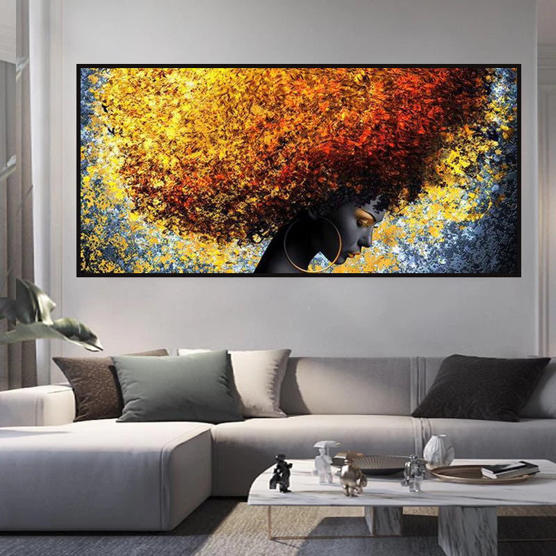 Peinture d'art sur toile Affiche Reine africaine Femmes