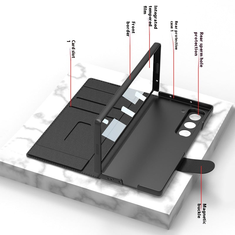 Étui de téléphone pliant ZFold6 Étui de téléphone en cuir