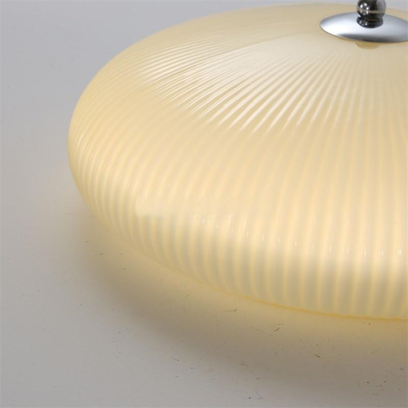 Creamy Style pain pendentif lampe Mid Century ronde rayée salon luminaire
