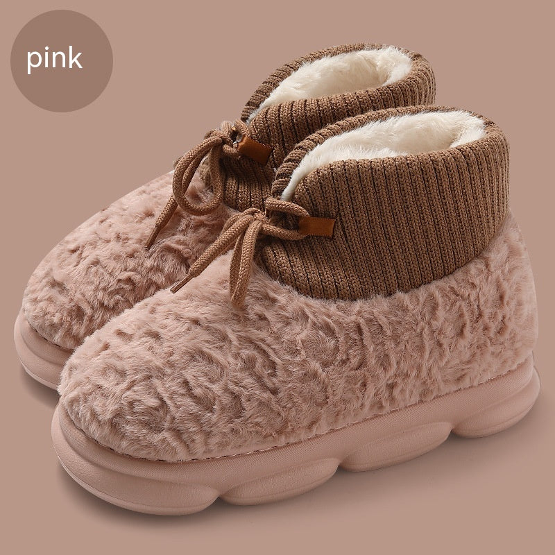 Bottes de neige Outer Wear En peluche coton rembourré Chaussures Poop Feeling Hiver Accueil Non-dérapant