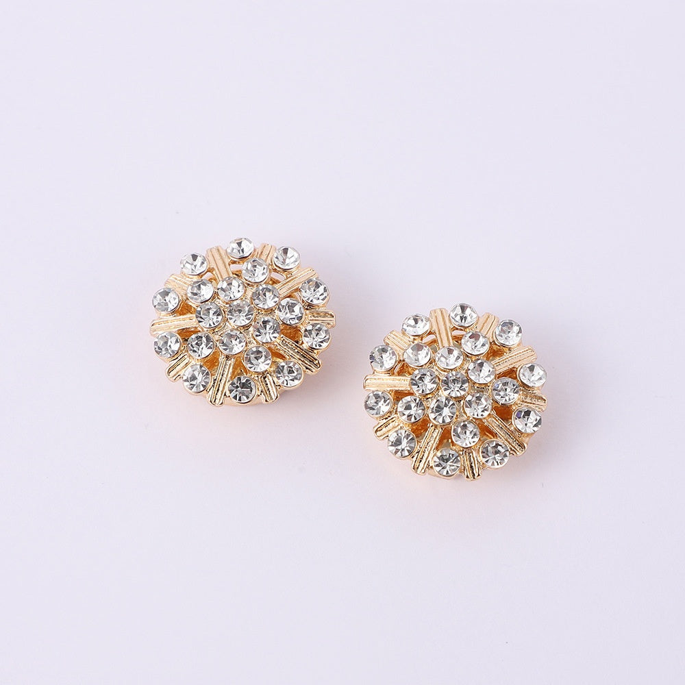 Boutons de manchette simples en Strass incrustés multi-style