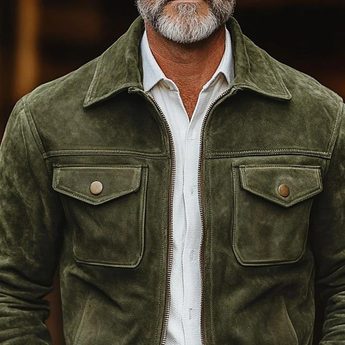 Veste Retro Suede pour hommes d'Europe et des États-Unis