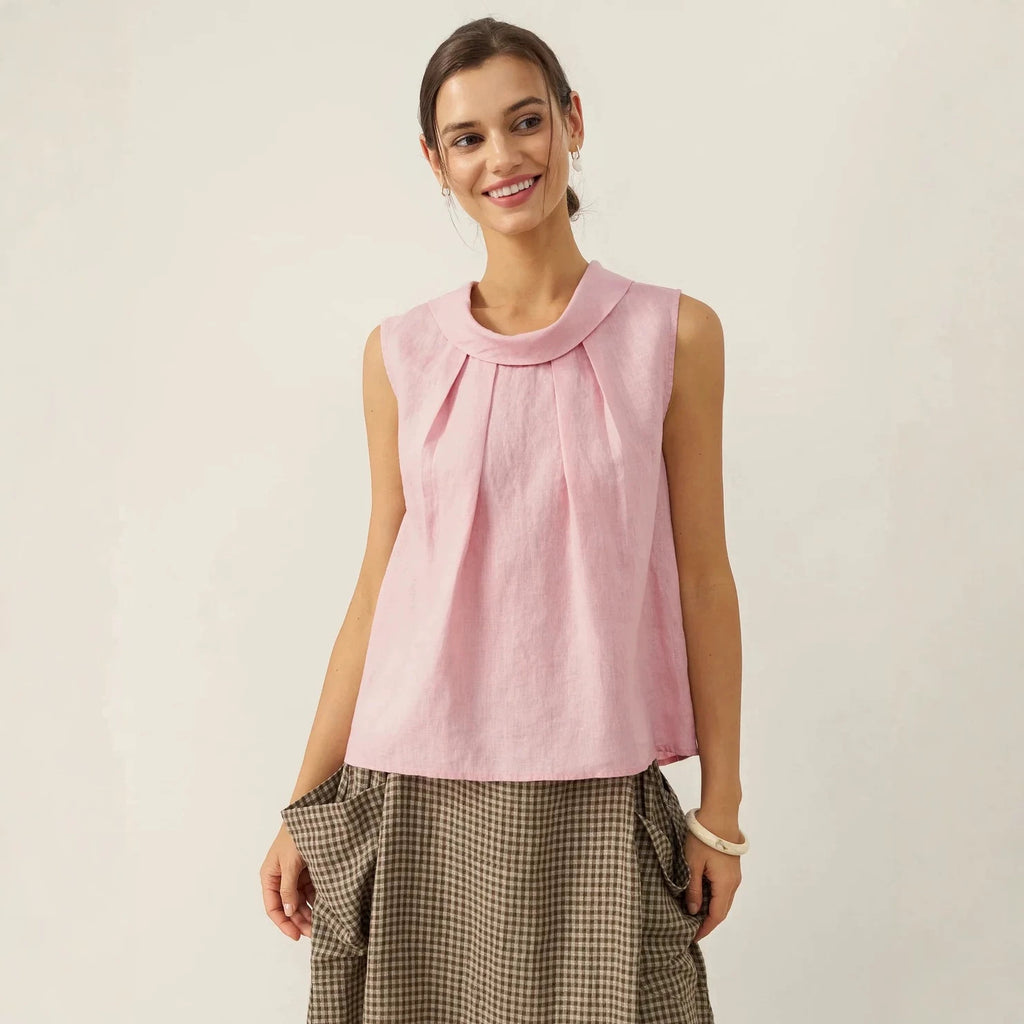 Linen Sleeveless Blouse for Women