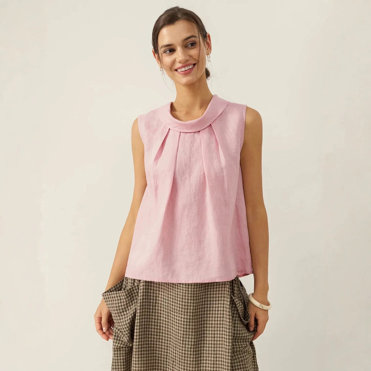 Linen Sleeveless Blouse for Women