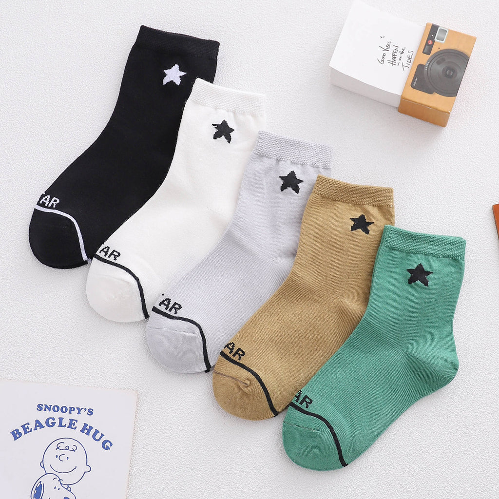 Printemps et été mince mignon sourire visage coton tube moyen garçons et filles Mode All-matc