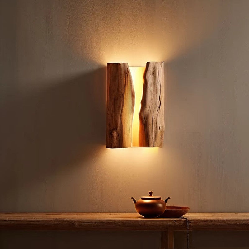 Lampe murale en bois massif Chambre à coucher en bois