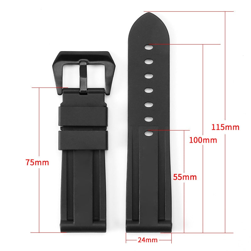 Bracelet de montre en silicone épingle en caoutchouc imperméable