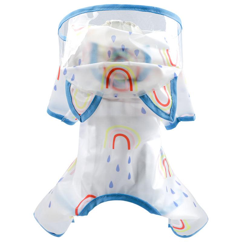 Pet transparent imperméable Rainbow Poncho