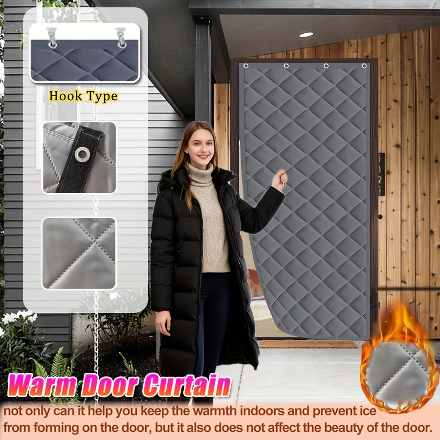 Insulated Oxford Door Curtain, Magnetic Seal