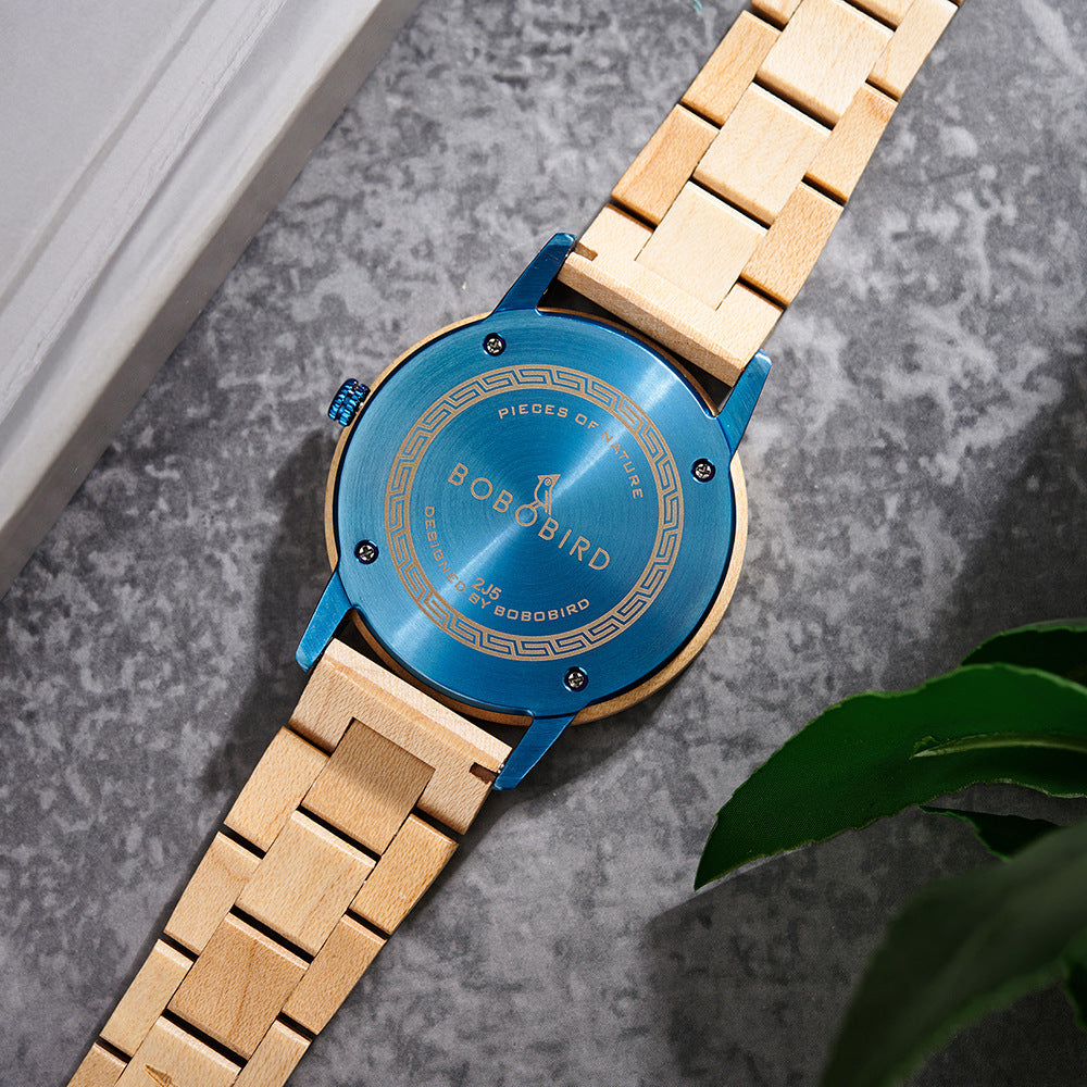 Montre en bois naturel pour homme - Vintage Minimalist Design Montre Quartz Casual pour jeune