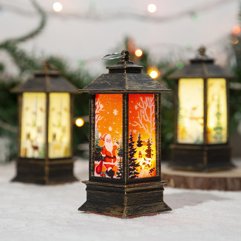Lampe à huile portable de Noël Santa Claus LED lumières de nuit Batterie alimentée intérieur extérieur Ha