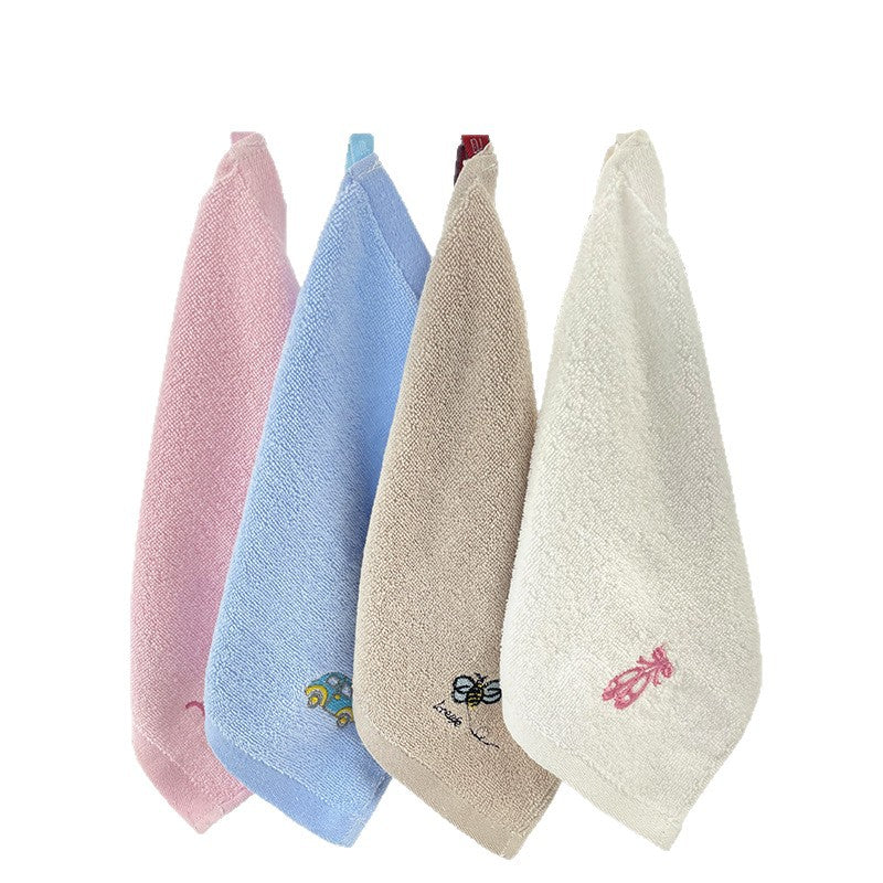 Serviette carrée en coton brodé avec crochet