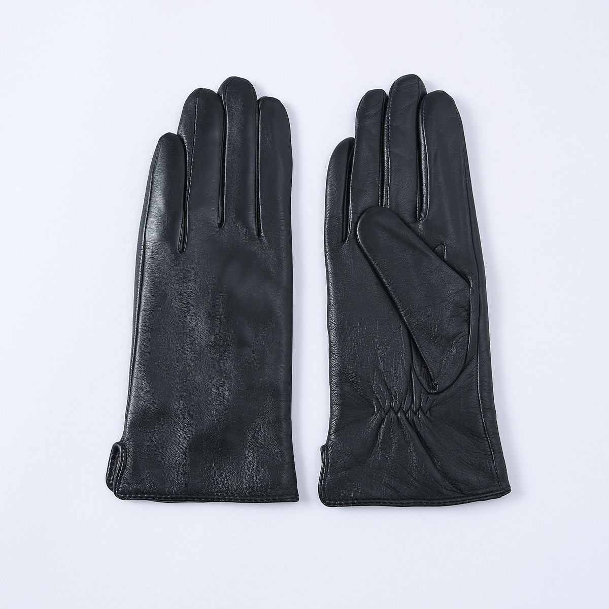 Gants en cuir thermique à couleurs solides pour femmes