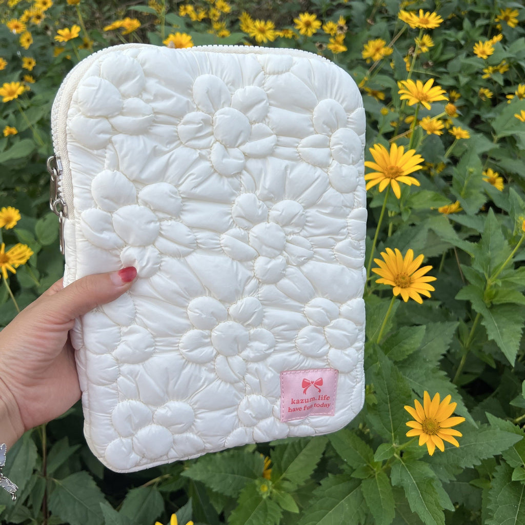 Corée du Sud Brodé Bubble Cotton Flower Tablet PC Sac de rangement de carnet de 1315 pouces