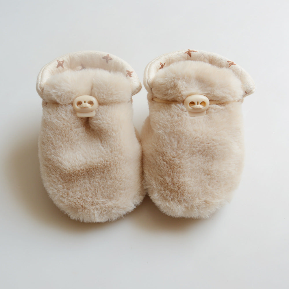 Ensemble de Chaussure de Sole Douce Nouveau-né Chaud épais