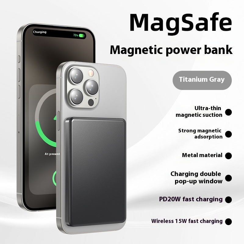 Aluminium alliage charge rapide magnétique alimentation banque mobile sans fil