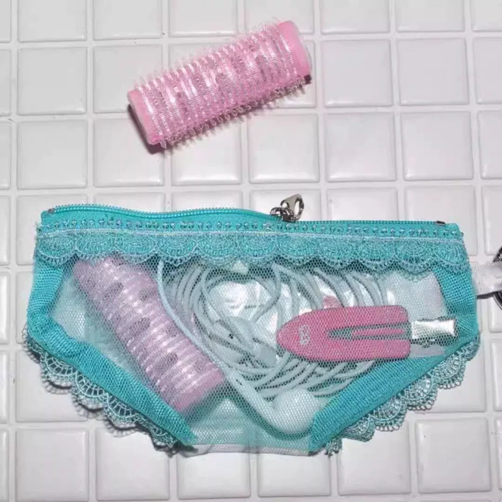 Sous-vêtements de string Sexy Mesh pratique sac de rangement