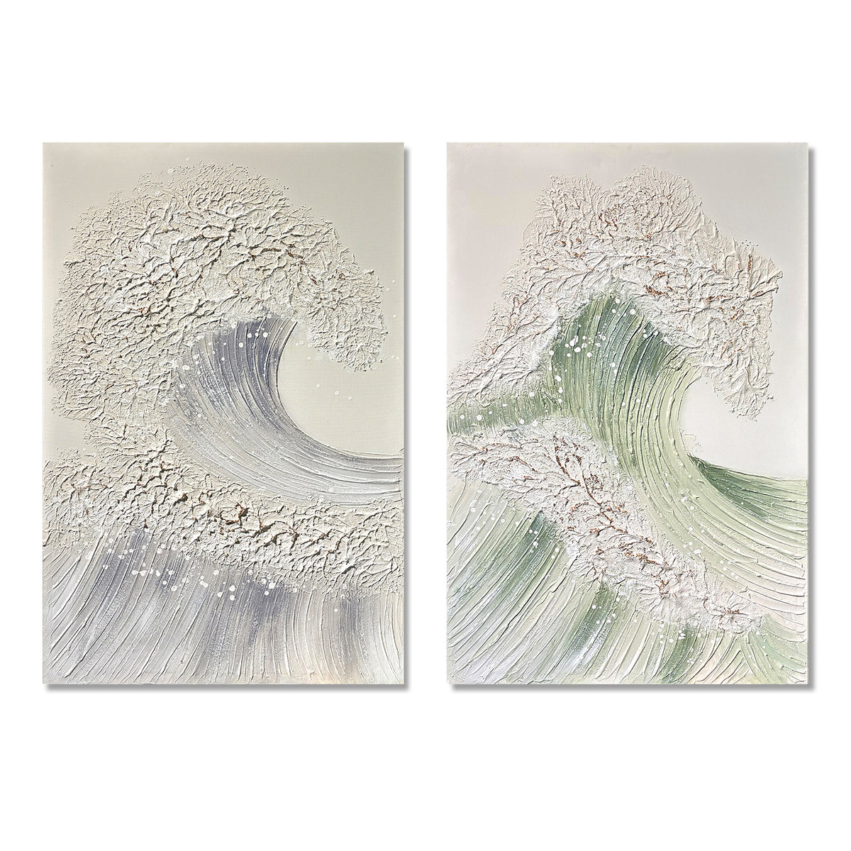 24x36 Ensemble de 2 œuvres d'art murale de la vague océanique