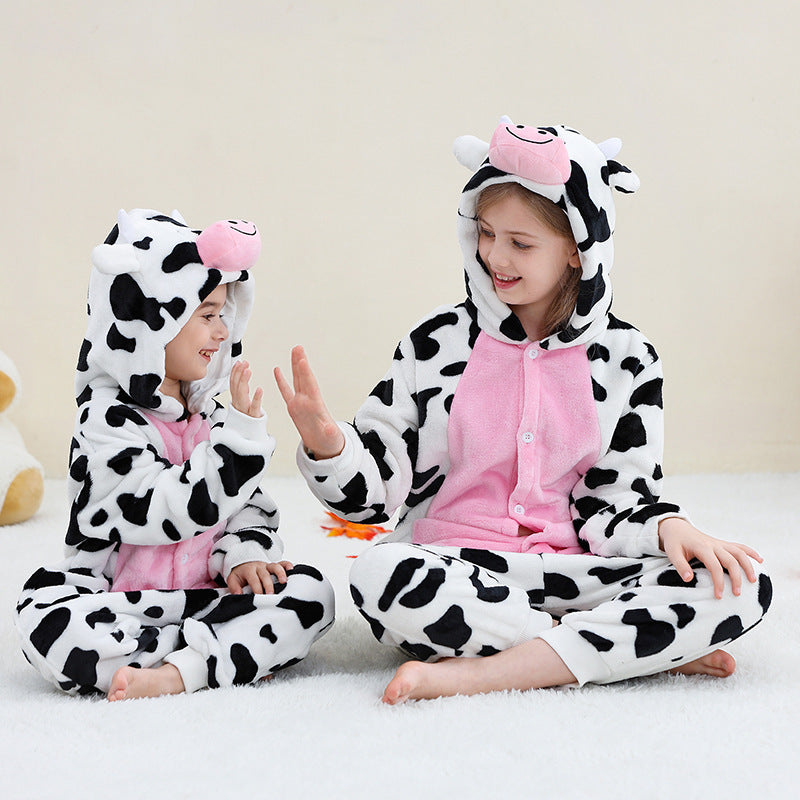 Cartoon animal onesies pour les enfants plus âgés costumes de performance Halloween