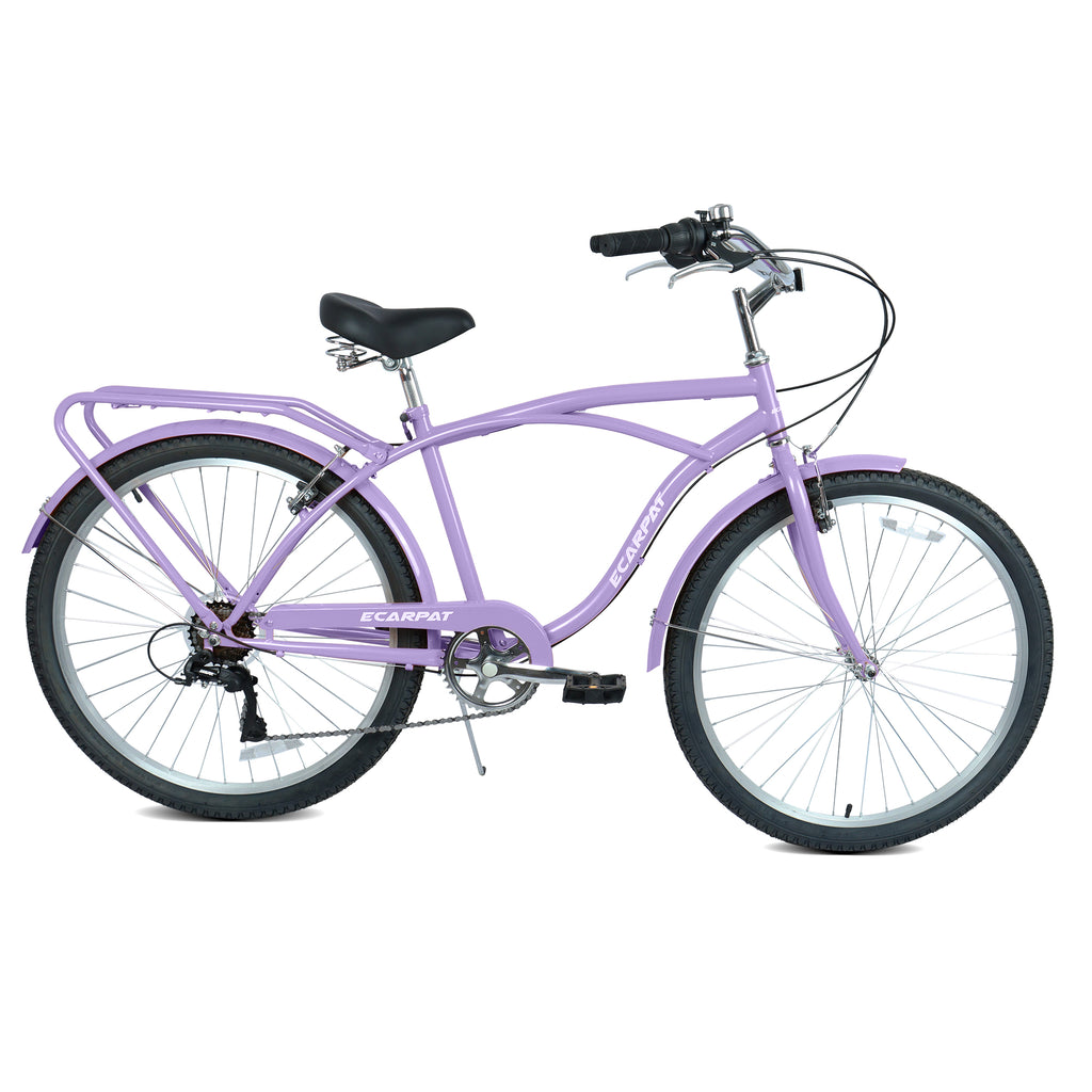 A26265B Vélo de croisière de plage de 26 pouces à 7 vitesses pour hommes et femmes