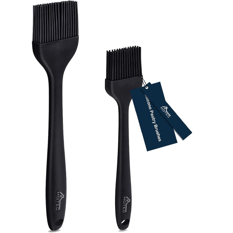 2-Pack Silicone Basting & Pastry Brushes Heat Resistant BPA-Free Oil & Sauce Spreader for