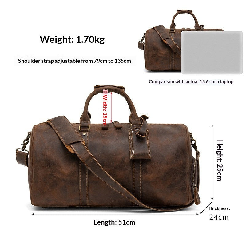 Sac de voyage en cuir véritable pour hommes