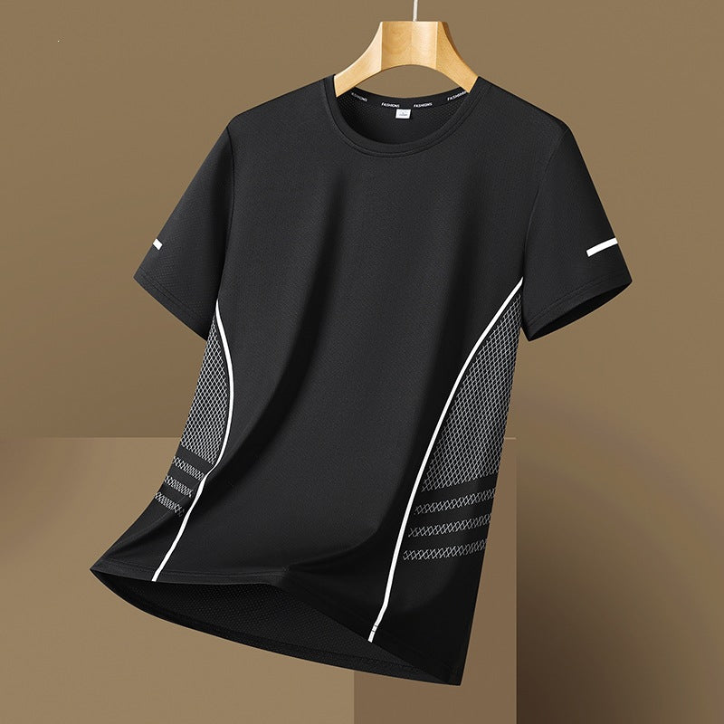 Maille à séchage rapide Maille respirante Imprimé Col d'équipage Tee-shirt en tissu