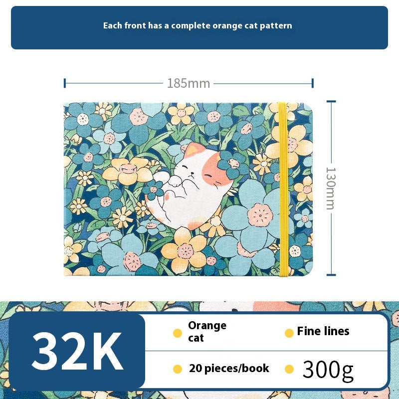 Feiluniao Aquarelle Notebook Tissu fait main Mini Portable Caractère Sketch Hand