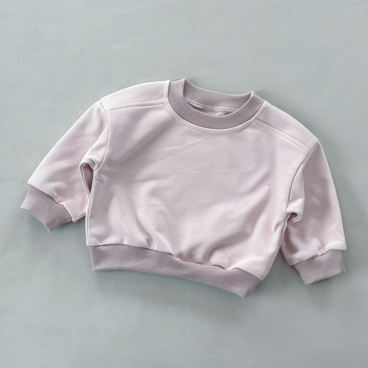 Sweatshirt Terry-Fleece à col rond style pour petits enfants