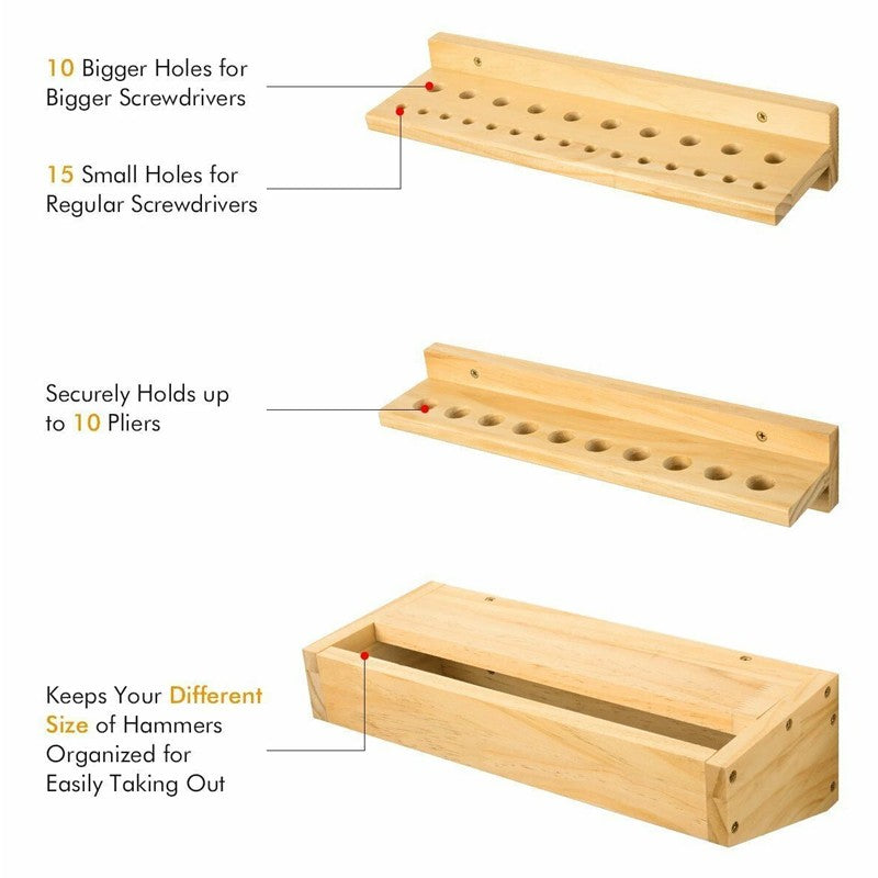 3x Support mural à tournevis Support de rangement Coffret Atelier Outil Organisateur