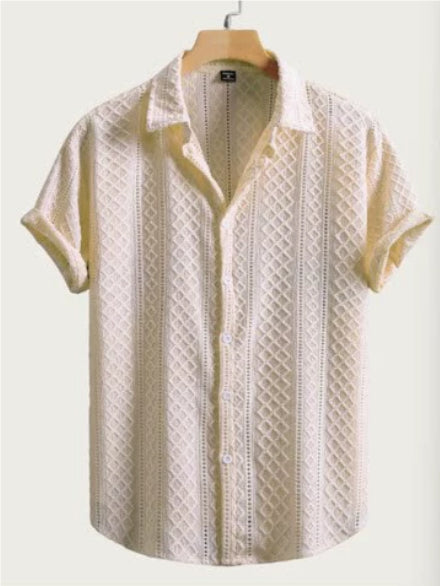 Chemise à manches à bouton occasionnel