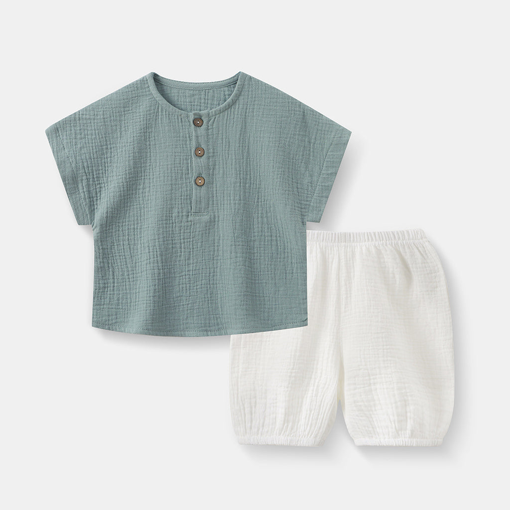 Pure Cotton Gauze Casual Home Ensemble à deux pièces pour bébés