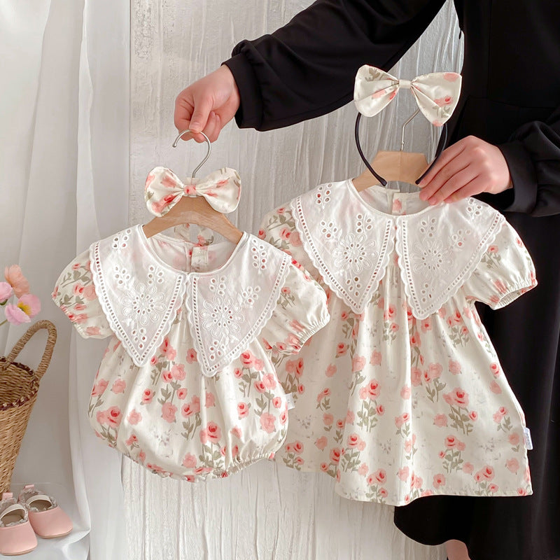 Filles style coréen Robe à manches courtes Romper