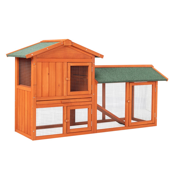 61pouces de poulet en bois Hen House Rabbit Wood Hutch Volaille Cage Habitat