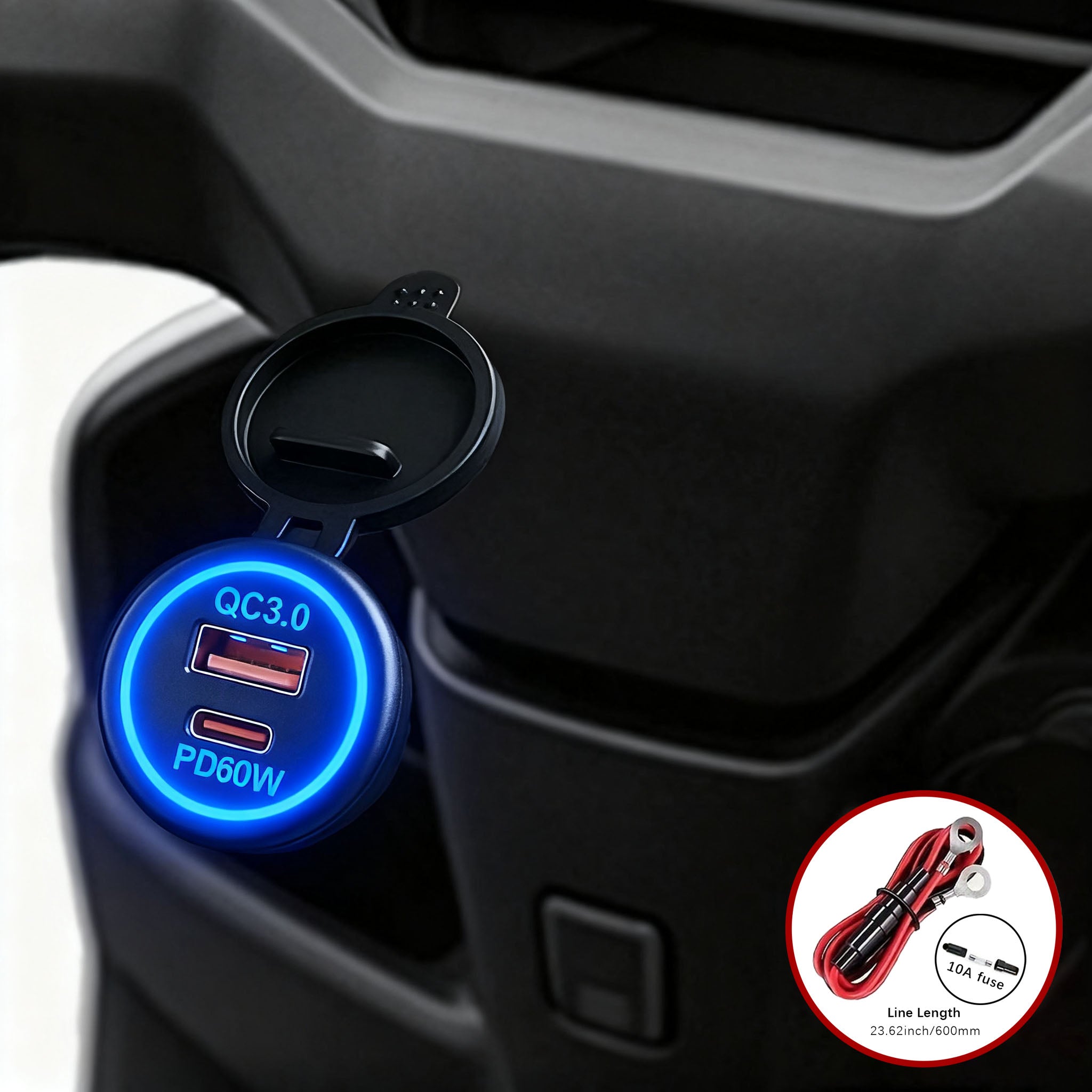 Le chargeur de téléphone portable 60W pour les automobiles