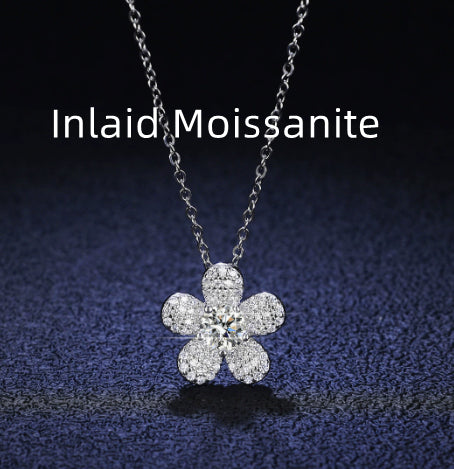 925 Sterling Silver Pendant 1 Carat Moissanite Necklace Silver Choker