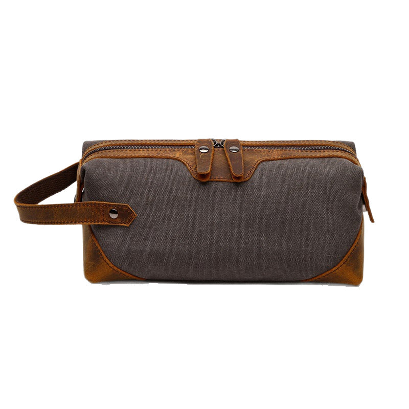 Toile et Crazy Horse Cuir Durable Sac de toilette portable