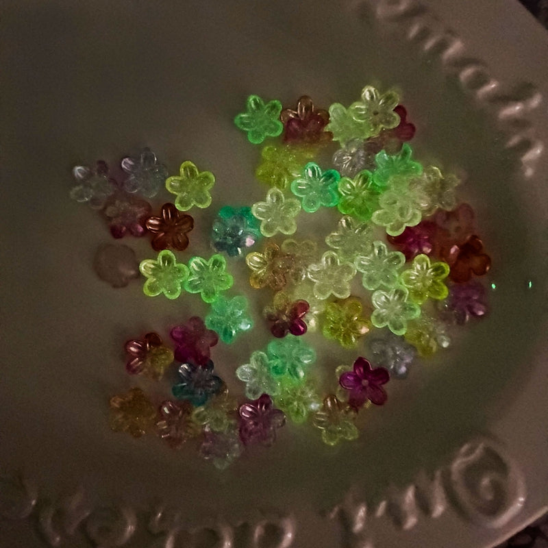 Graduent Perles Cinq-Petales Lumineuses Fleurs Acryliques