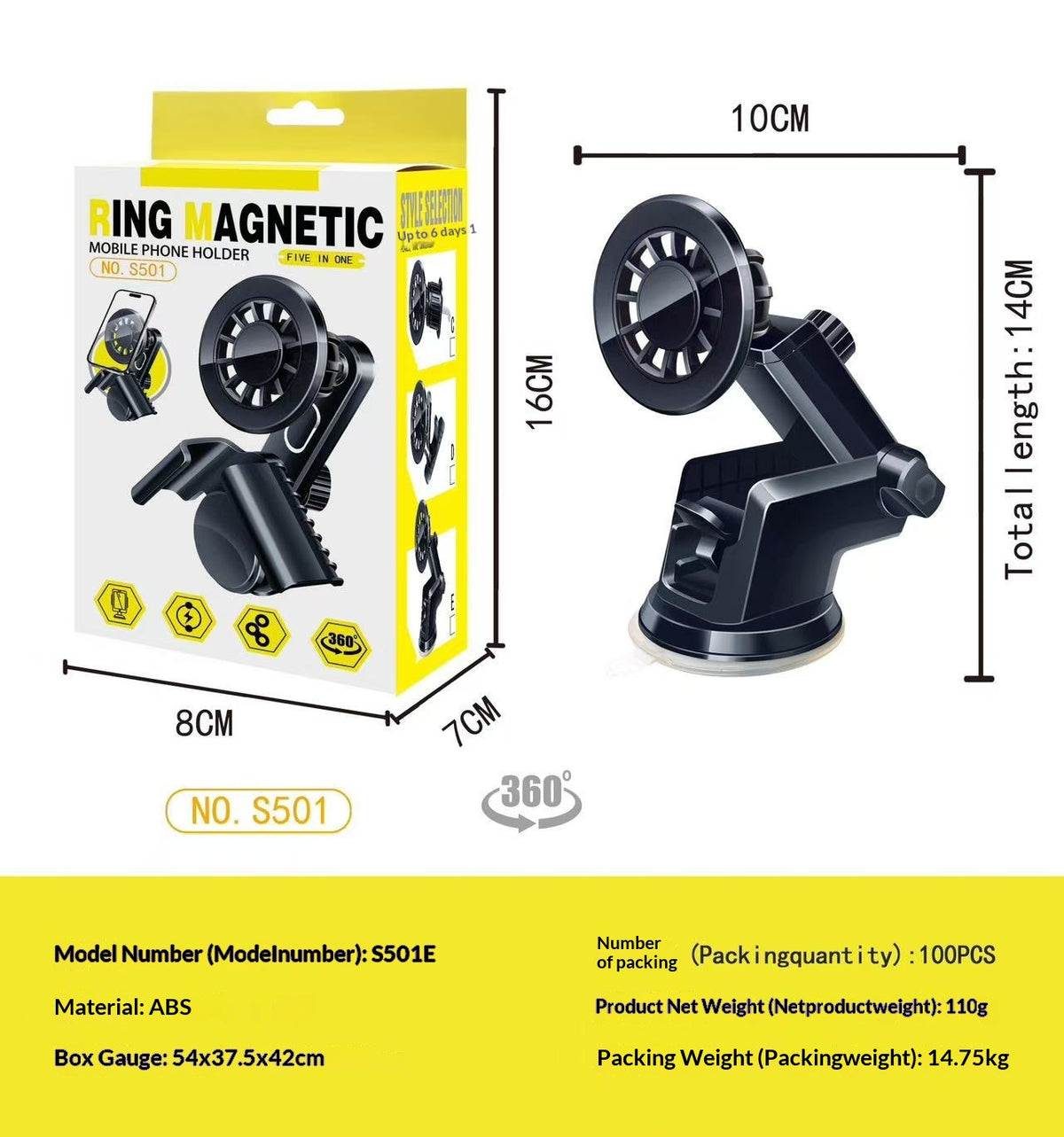 Support magnétique de téléphone de voiture