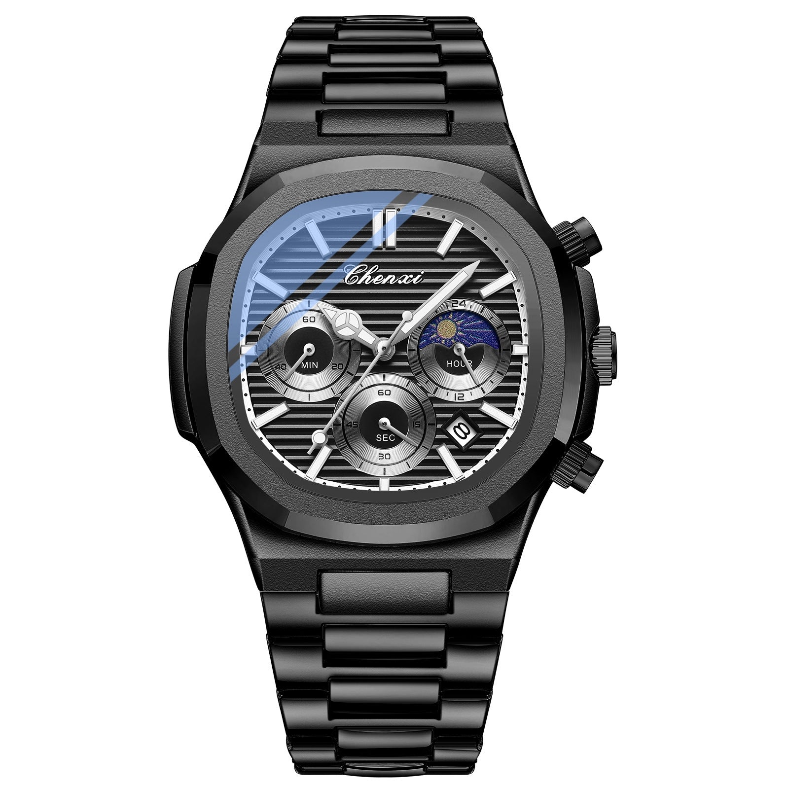 Multifonctionnel True Three Yeux montre homme à six broches