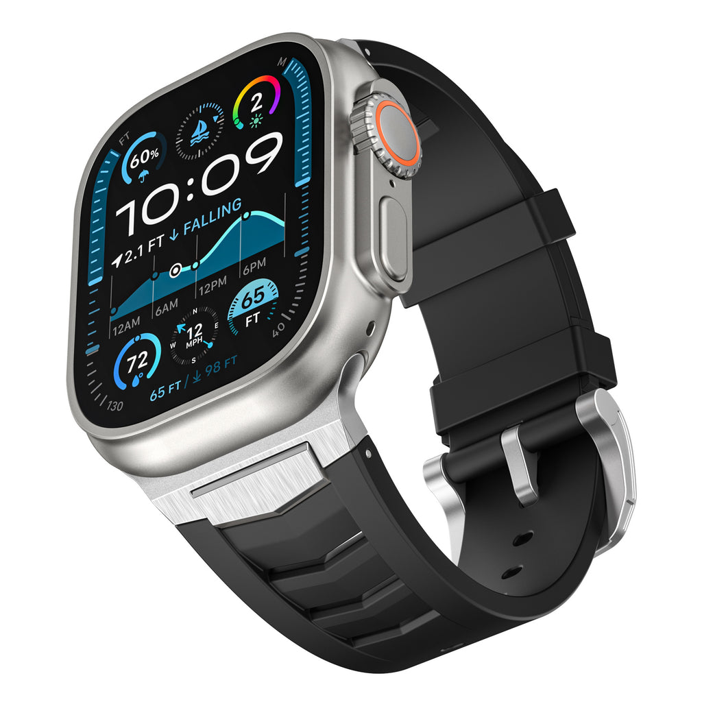 Bracelet de montre de sport en caoutchouc fluoré en alliage
