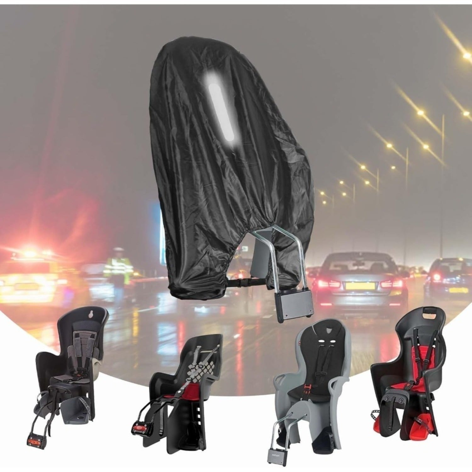 Couverture de pluie pour siège à vélo – Ensemble d'accessoires de soirée