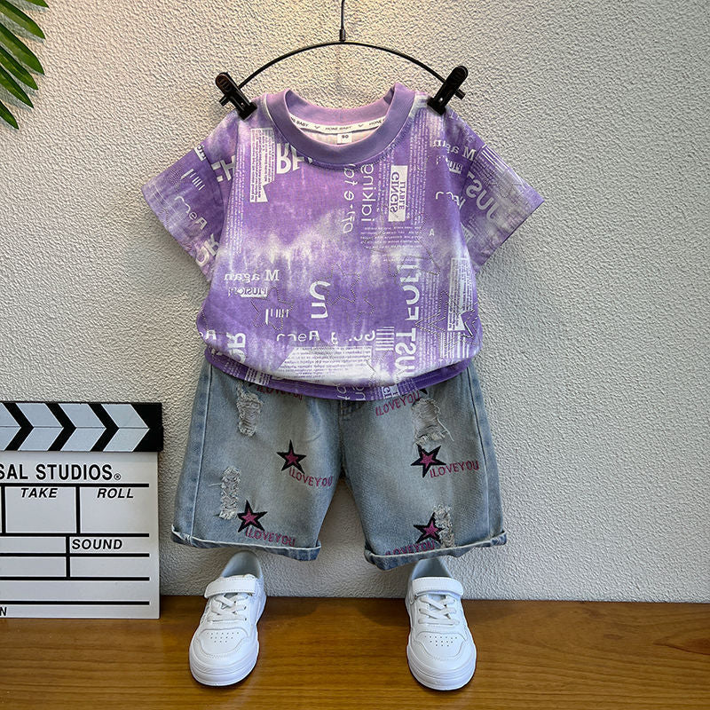 Vêtements pour enfants teints en cravate Cool et tendance Outfits d'été