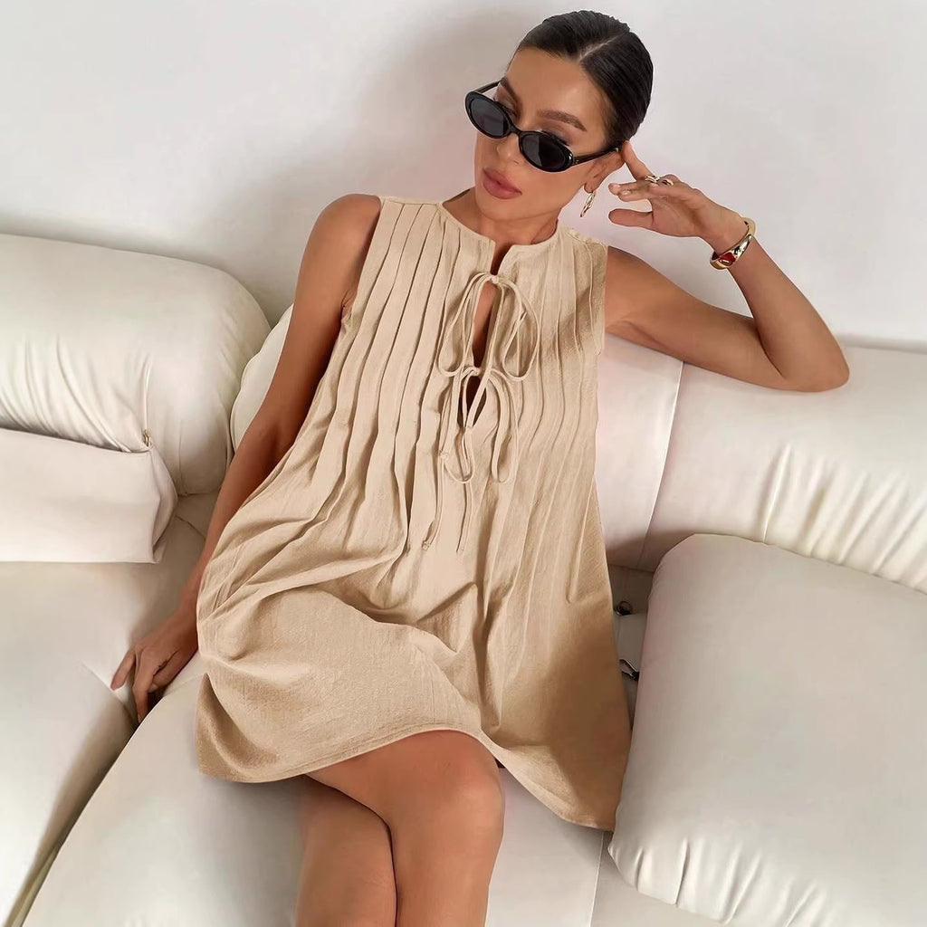 Robe à manches courtes tendance en dentelle pour femmes