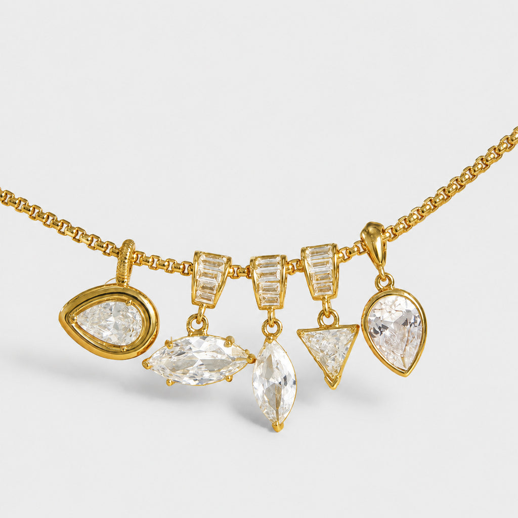Zircon Collier en acier titane Et résistant à la Fade