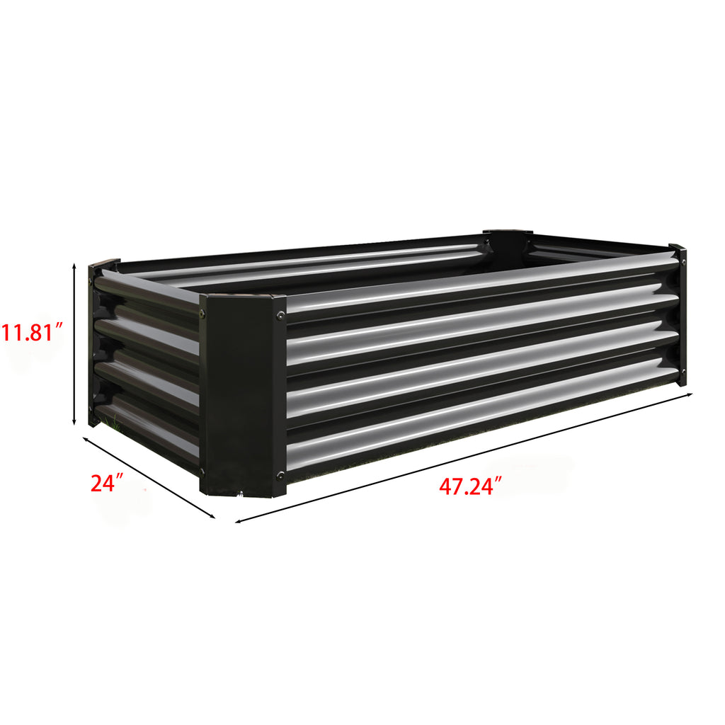 2PCS noir 4×2×1ft Lit de jardin surélevé en métal